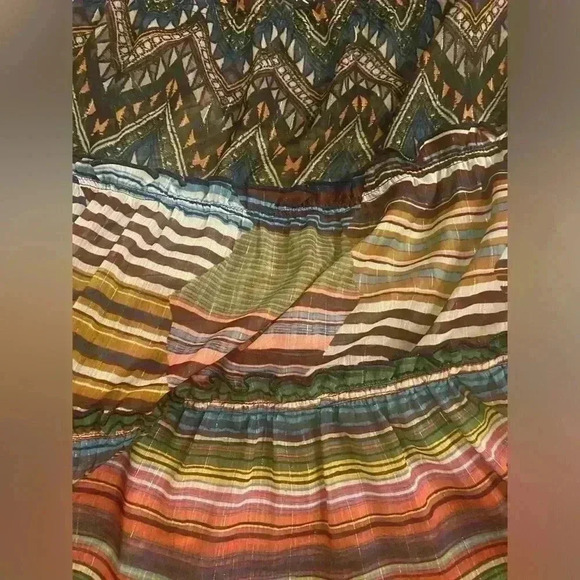 Desigual Lena Tiered Dress Womens Size 44 US Large Multicolor Lined Sheer Ruffle - Picture 10 of 11